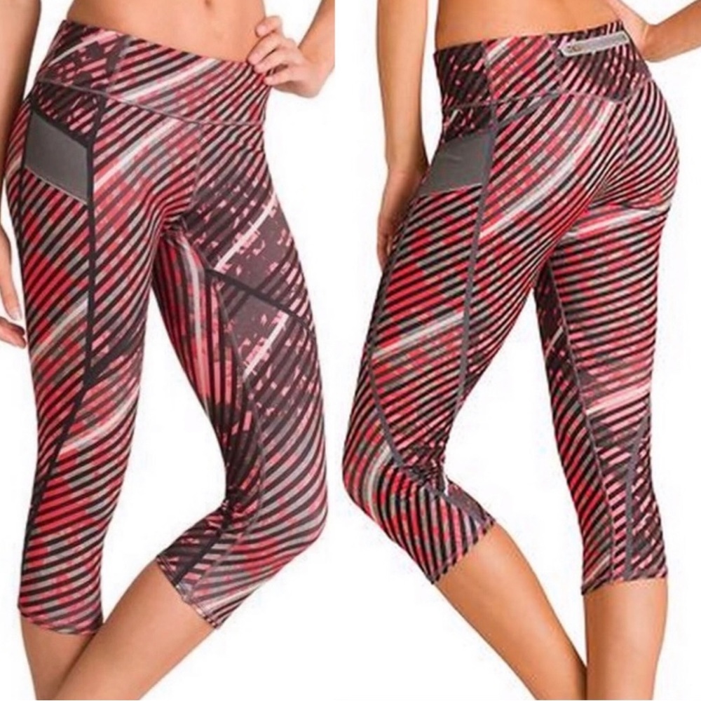 Athleta Lateral Vibrant Stride Capri Leggings Size ST